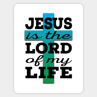 Jesus is Lord (black and blue/green) Sticker